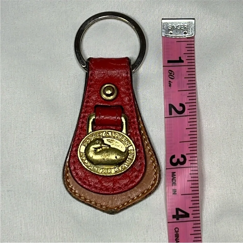 Vintage‎ Dooney & Bourke Red and Brown Leather Key Fob